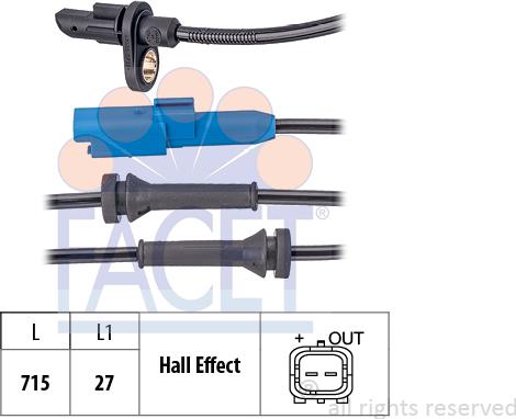 FACET 21.0171 - Sensore, N° giri ruota www.autoricambit.com
