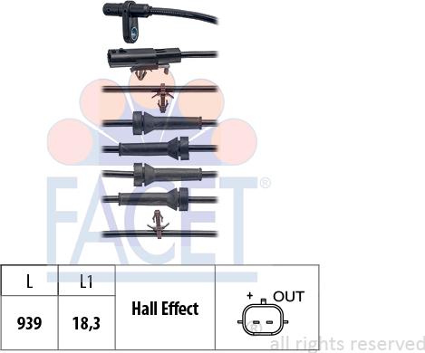FACET 21.0246 - Sensore, N° giri ruota www.autoricambit.com