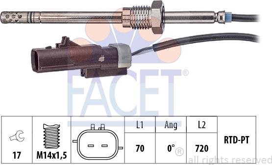 FACET 22.0365 - Sensore, Temperatura gas scarico www.autoricambit.com