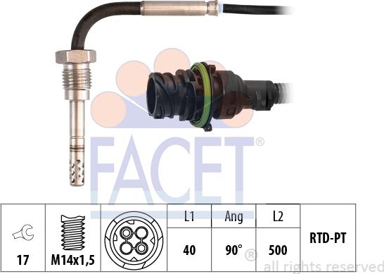 FACET 22.0371 - Sensore, Temperatura gas scarico www.autoricambit.com