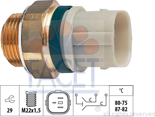 FACET 7.5654 - Termostato, ventola del radiatore / climatizzatore www.autoricambit.com