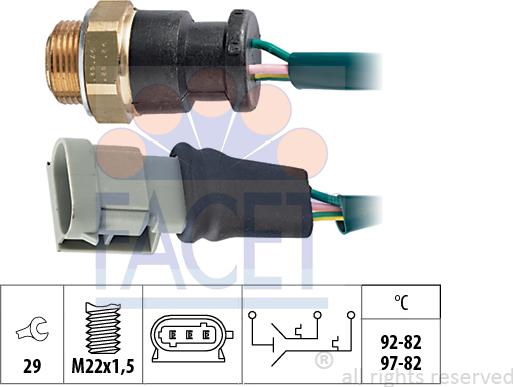 FACET 7.5662 - Termostato, ventola del radiatore / climatizzatore www.autoricambit.com