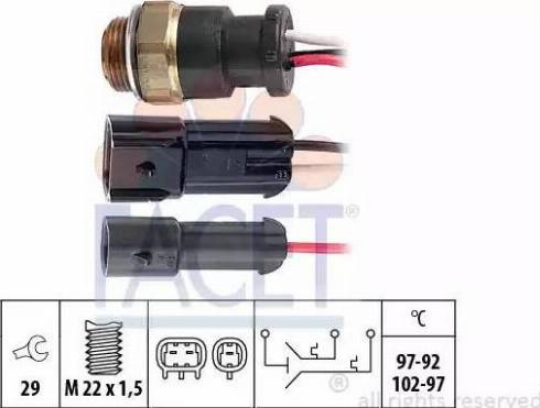 FACET 7.5609 - Termostato, ventola del radiatore / climatizzatore www.autoricambit.com