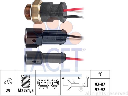 FACET 7.5610 - Termostato, ventola del radiatore / climatizzatore www.autoricambit.com