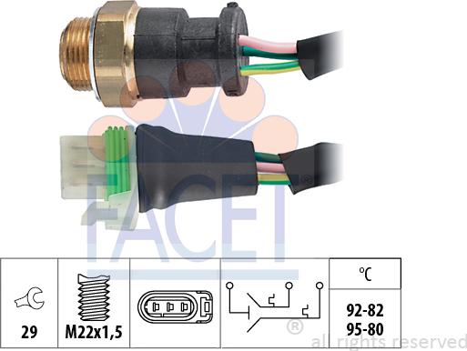 FACET 7.5618 - Termostato, ventola del radiatore / climatizzatore www.autoricambit.com