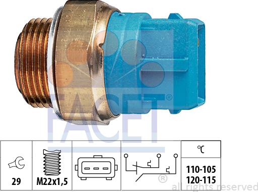 FACET 7.5680 - Termostato, ventola del radiatore / climatizzatore www.autoricambit.com