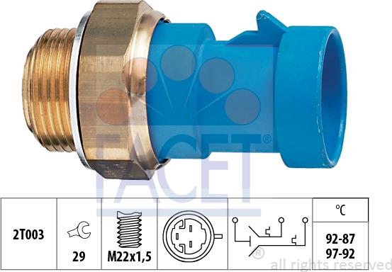 FACET 7.5681 - Termostato, ventola del radiatore / climatizzatore www.autoricambit.com