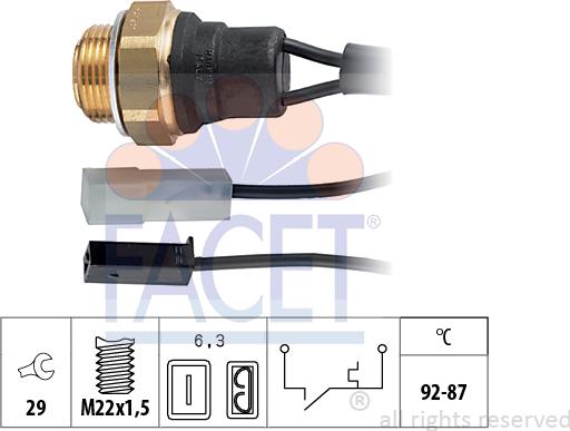 FACET 7.5001 - Termostato, ventola del radiatore / climatizzatore www.autoricambit.com