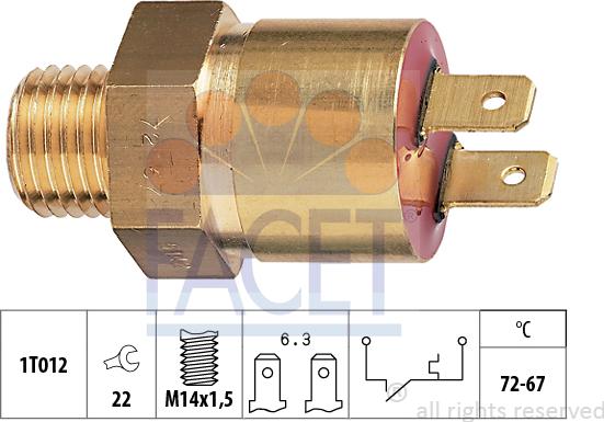 FACET 7.5142 - Termostato, ventola del radiatore / climatizzatore www.autoricambit.com