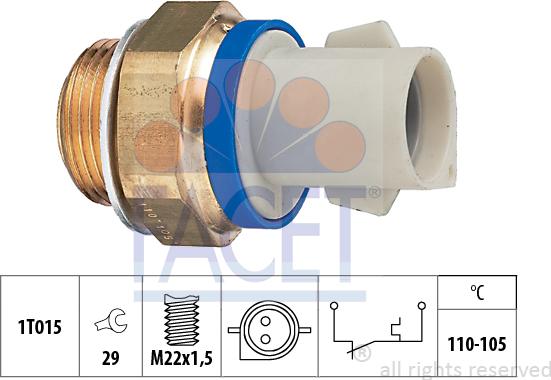 FACET 7.5165 - Termostato, ventola del radiatore / climatizzatore www.autoricambit.com