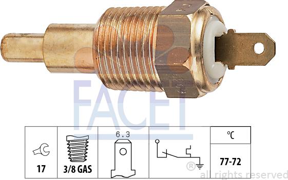 FACET 7.5269 - Termostato, ventola del radiatore / climatizzatore www.autoricambit.com