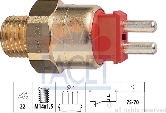 FACET 7.5286 - Termostato, ventola del radiatore / climatizzatore www.autoricambit.com