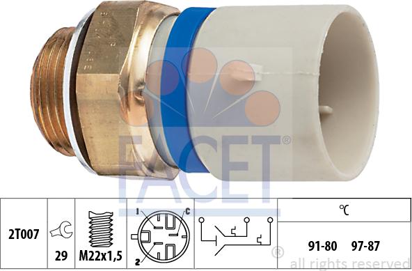 FACET 7.5701 - Termostato, ventola del radiatore / climatizzatore www.autoricambit.com