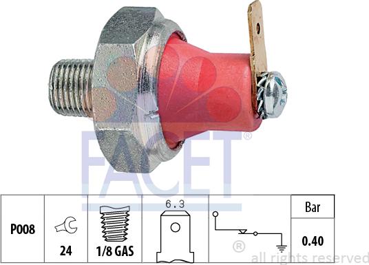 FACET 7.0094 - Sensore, Pressione olio www.autoricambit.com