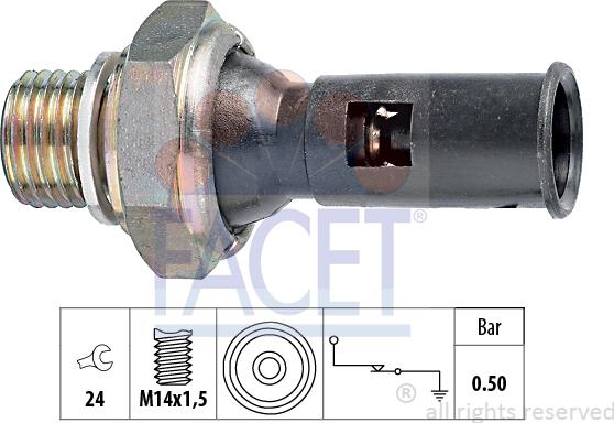 FACET 7.0056 - Sensore, Pressione olio www.autoricambit.com