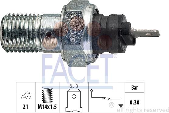 FACET 7.0003 - Sensore, Pressione olio www.autoricambit.com