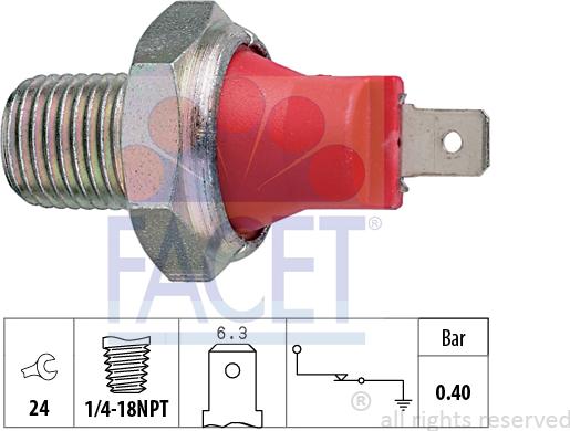 FACET 7.0032 - Sensore, Pressione olio www.autoricambit.com