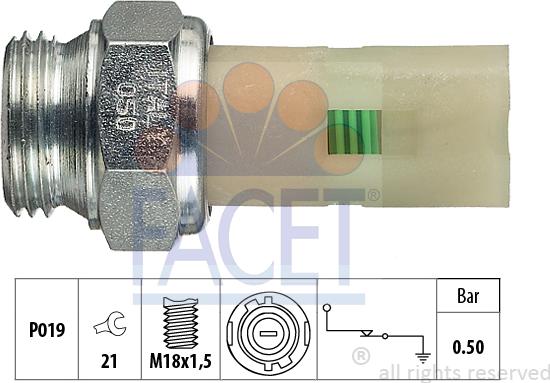 FACET 7.0075 - Sensore, Pressione olio www.autoricambit.com