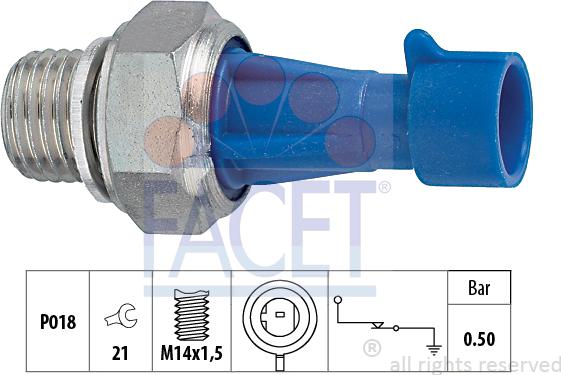 FACET 7.0143 - Sensore, Pressione olio www.autoricambit.com