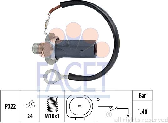 FACET 7.0159 - Sensore, Pressione olio www.autoricambit.com