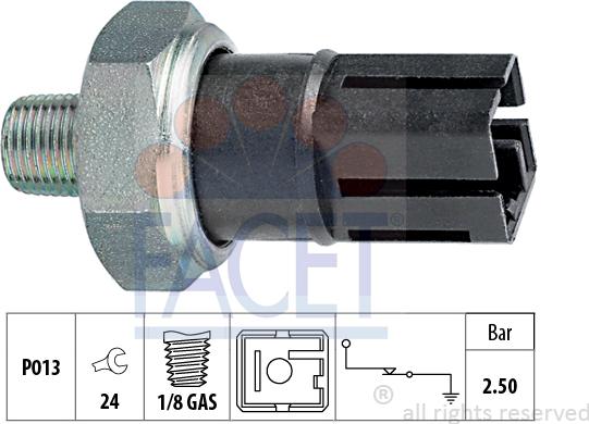 FACET 7.0160 - Sensore, Pressione olio www.autoricambit.com