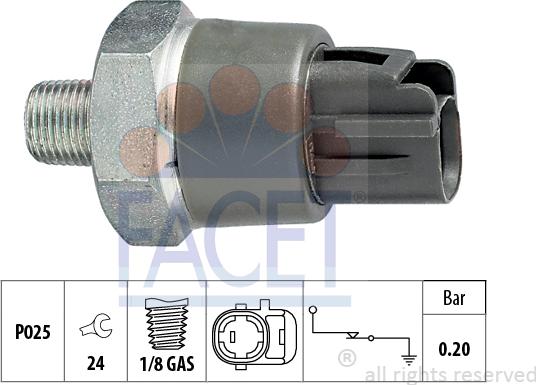 FACET 7.0114 - Sensore, Pressione olio www.autoricambit.com