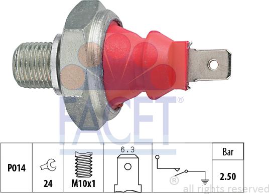 FACET 7.0111 - Sensore, Pressione olio www.autoricambit.com