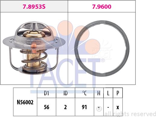 FACET 7.8953 - Termostato, Refrigerante www.autoricambit.com