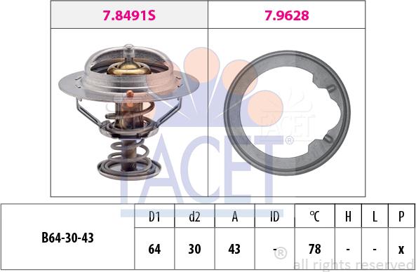 FACET 7.8496 - Termostato, Refrigerante www.autoricambit.com