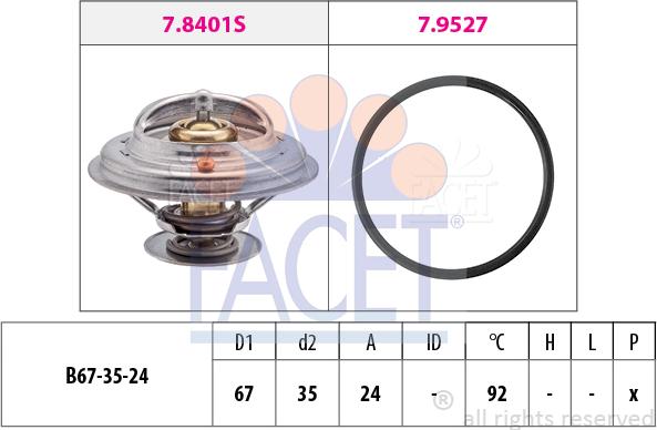 FACET 7.8401 - Termostato, Refrigerante www.autoricambit.com