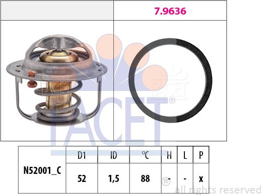 FACET 7.8554 - Termostato, Refrigerante www.autoricambit.com