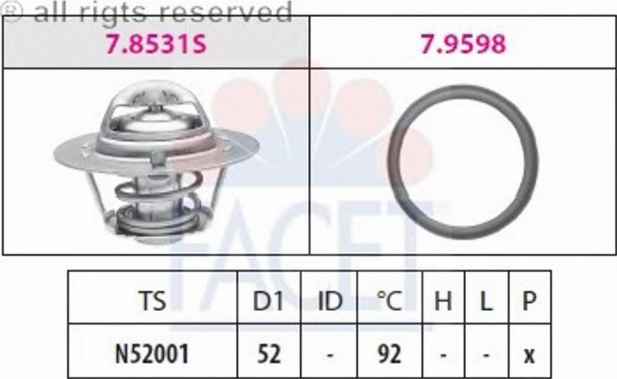 FACET 7.8531 - Termostato, Refrigerante www.autoricambit.com