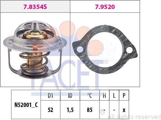 FACET 7.8354 - Termostato, Refrigerante www.autoricambit.com