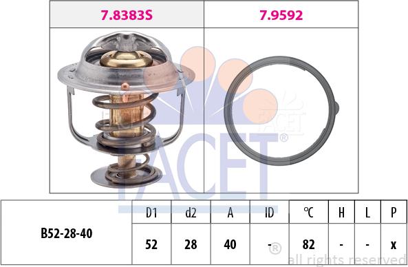 FACET 7.8383 - Termostato, Refrigerante www.autoricambit.com