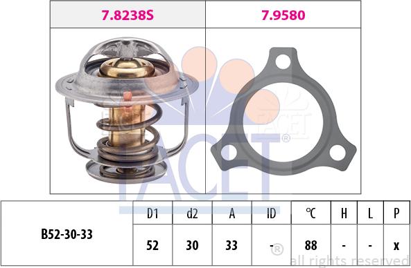 FACET 7.8238 - Termostato, Refrigerante www.autoricambit.com