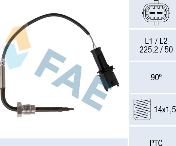 FAE 68091 - Sensore, Temperatura gas scarico www.autoricambit.com