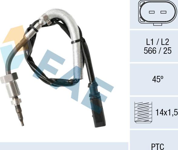 FAE 68007 - Sensore, Temperatura gas scarico www.autoricambit.com