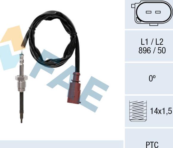 FAE 68013 - Sensore, Temperatura gas scarico www.autoricambit.com