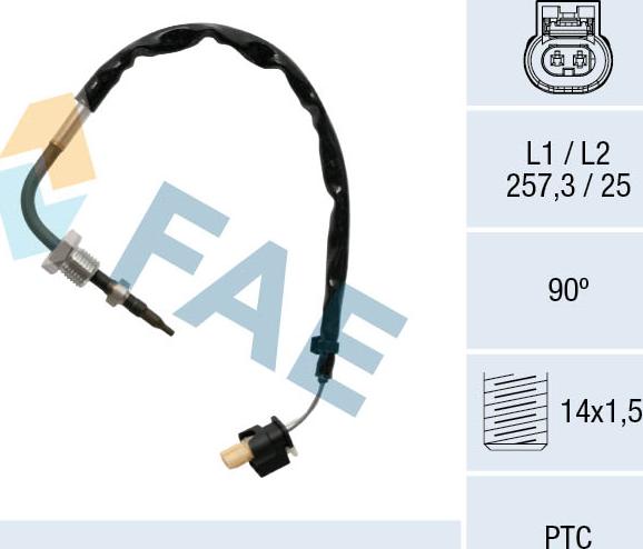 FAE 68031 - Sensore, Temperatura gas scarico www.autoricambit.com