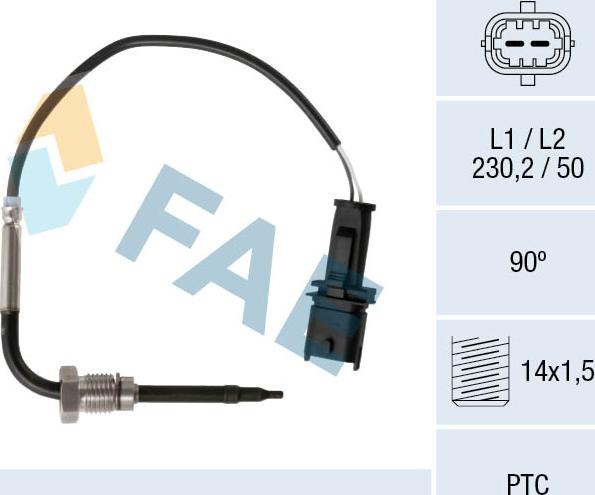 FAE 68037 - Sensore, Temperatura gas scarico www.autoricambit.com