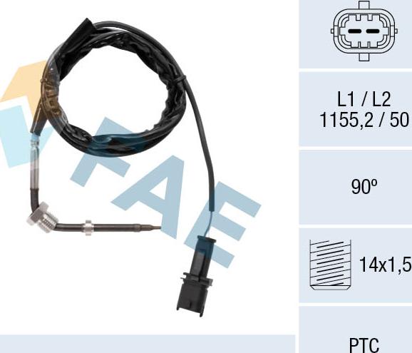 FAE 68123 - Sensore, Temperatura gas scarico www.autoricambit.com