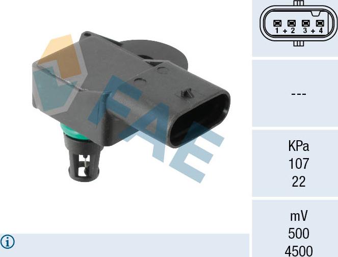 FAE 15271 - Sensore, Pressione collettore d'aspirazione www.autoricambit.com