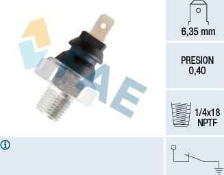 FAE 11320 - Sensore, Pressione olio www.autoricambit.com