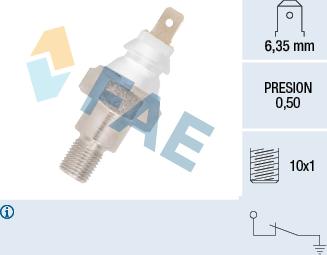 FAE 11710 - Sensore, Pressione olio www.autoricambit.com