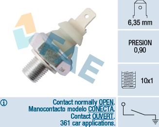 FAE 12930 - Sensore, Pressione olio www.autoricambit.com