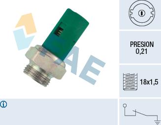 FAE 12490 - Sensore, Pressione olio www.autoricambit.com