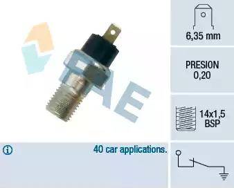 FAE 12020 - Sensore, Pressione olio www.autoricambit.com