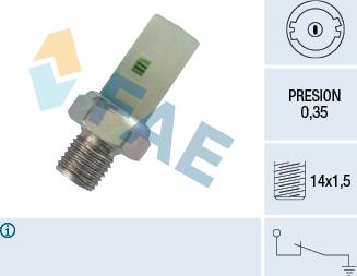 FAE 12370 - Sensore, Pressione olio www.autoricambit.com