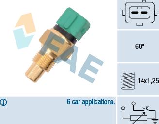 FAE 34425 - Sensore, Temperatura refrigerante www.autoricambit.com