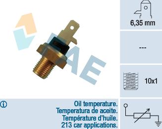 FAE 31610 - Sensore, Temperatura olio www.autoricambit.com